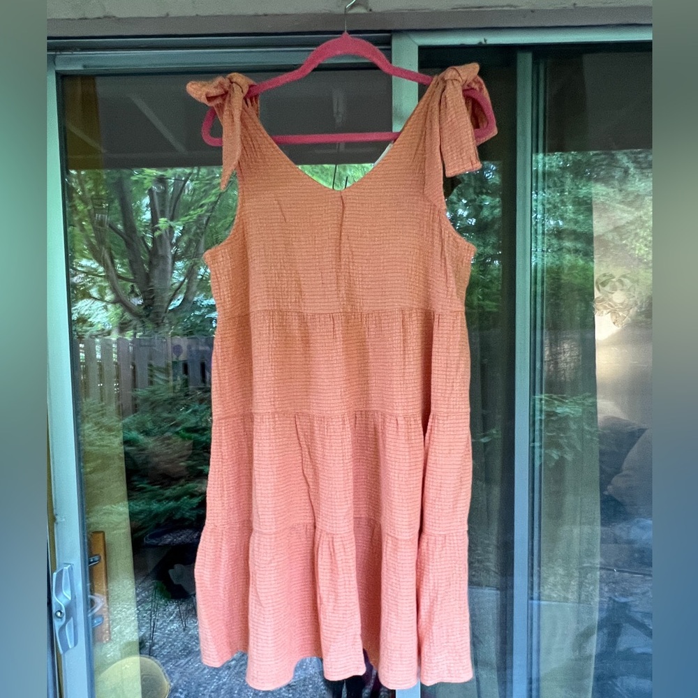 ADORA Coral Textured Dress